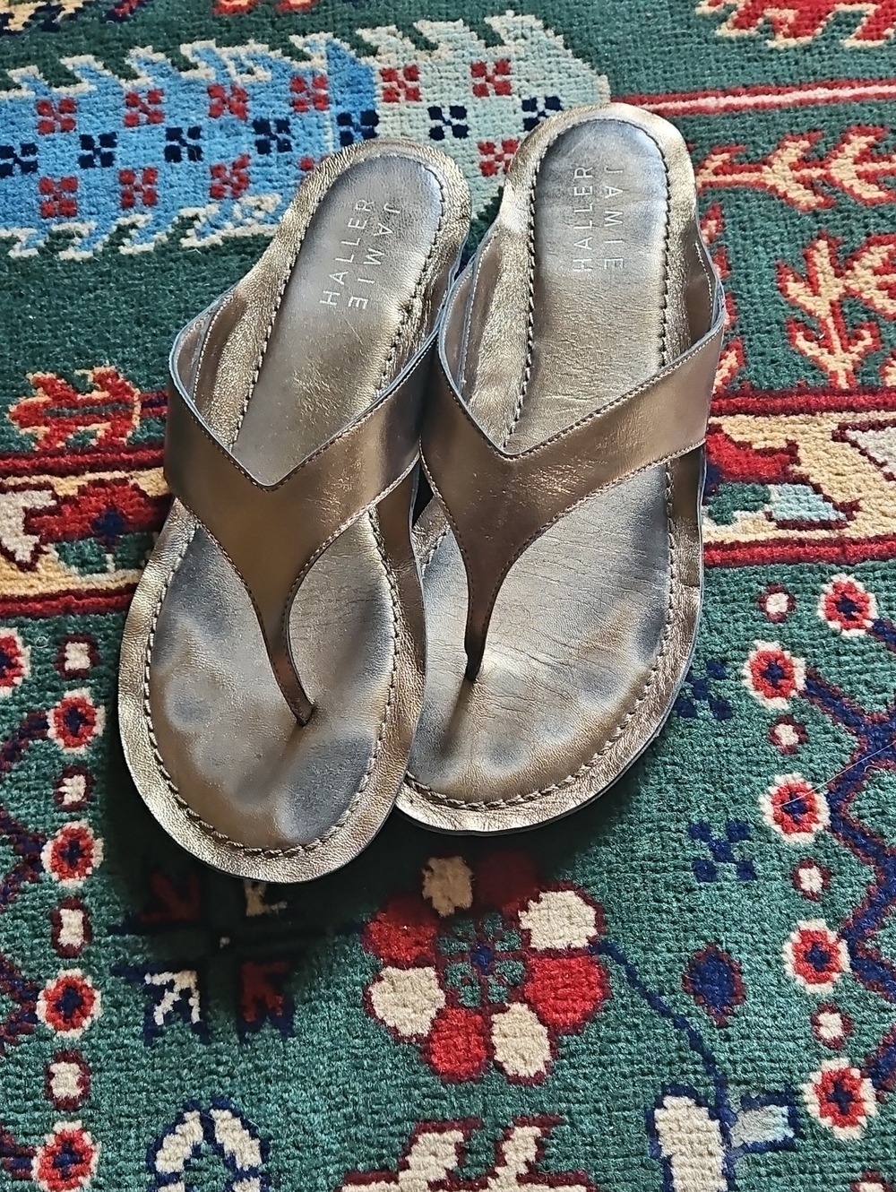 Jamie Haller Olive Metalic San Diego Flip Flop 37